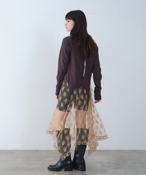 CODE A(コードエー)の「【Re】easy flip tee(Tシャツ/カットソー・レディース・チャコールグレー/ブラウン系その他/ホワイト・00)」の17枚目の写真