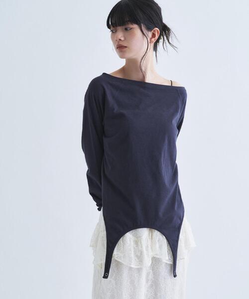 CODE A(コードエー)の「【Re】easy flip tee(Tシャツ/カットソー・レディース・チャコールグレー/ブラウン系その他/ホワイト・00)」の18枚目の写真
