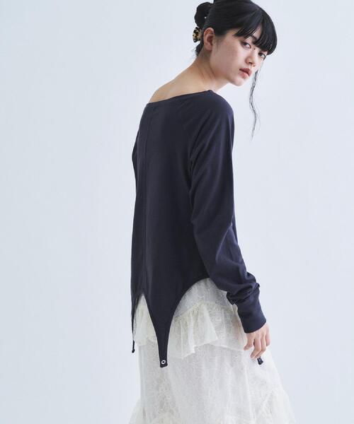 CODE A(コードエー)の「【Re】easy flip tee(Tシャツ/カットソー・レディース・チャコールグレー/ブラウン系その他/ホワイト・00)」の19枚目の写真