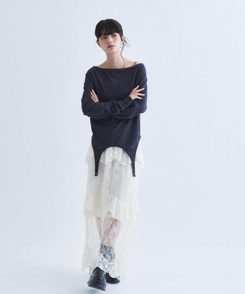 CODE A(コードエー)の「【Re】easy flip tee(Tシャツ/カットソー・レディース・チャコールグレー/ブラウン系その他/ホワイト・00)」の20枚目の写真