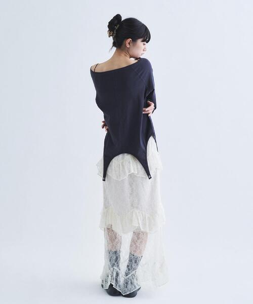 CODE A(コードエー)の「【Re】easy flip tee(Tシャツ/カットソー・レディース・チャコールグレー/ブラウン系その他/ホワイト・00)」の21枚目の写真