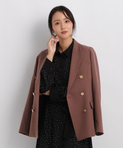 Andemiu（アンデミュウ）の「アソートキンボタンジャケット26FW/1051031（テーラードジャケット・レディース・ブラウン/ベージュ/ネイビー・MEDIUM/SMALL）」の17枚目の写真