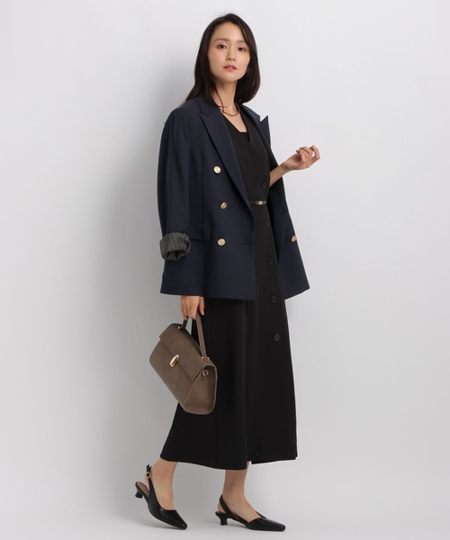 Andemiu（アンデミュウ）の「アソートキンボタンジャケット26FW/1051031（テーラードジャケット・レディース・ブラウン/ベージュ/ネイビー・MEDIUM/SMALL）」の20枚目の写真