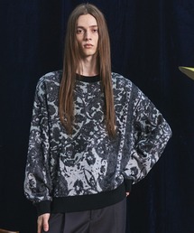 《UNISEX》All-over Paisley Jacquard Prime-Over Crew Neck Knit Tops/ペイズリー総柄ジャガードプライムーオーバークルーネックニット【MAISON SPECIAL/メゾンスペシャル】