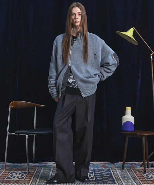 MAISON SPECIAL(メゾンスペシャル)の「《UNISEX》All-over Paisley Jacquard Prime-Over Crew Neck Knit Tops/ペイズリー総柄ジャガードプライムーオーバークルーネックニット【MAISON SPECIAL/メゾンスペシャル】(ニット/セーター・メンズ・オレンジ/ブラック・0/1/2)」の6枚目の写真