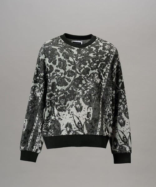 MAISON SPECIAL(メゾンスペシャル)の「《UNISEX》All-over Paisley Jacquard Prime-Over Crew Neck Knit Tops/ペイズリー総柄ジャガードプライムーオーバークルーネックニット【MAISON SPECIAL/メゾンスペシャル】(ニット/セーター・メンズ・オレンジ/ブラック・0/1/2)」の14枚目の写真