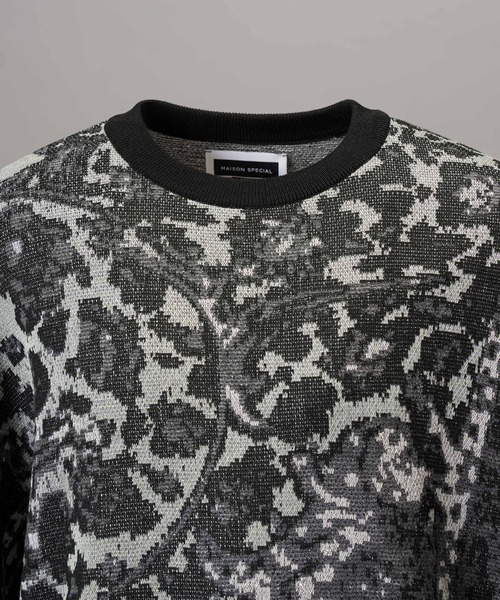 MAISON SPECIAL(メゾンスペシャル)の「《UNISEX》All-over Paisley Jacquard Prime-Over Crew Neck Knit Tops/ペイズリー総柄ジャガードプライムーオーバークルーネックニット【MAISON SPECIAL/メゾンスペシャル】(ニット/セーター・メンズ・オレンジ/ブラック・0/1/2)」の17枚目の写真