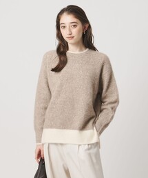 フォックスカシミヤ スパンコール クルーネック ニット