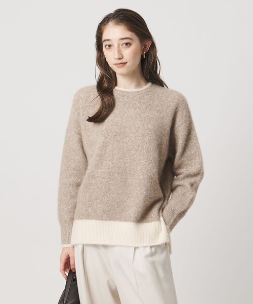 UNITED ARROWS（ユナイテッドアローズ）の「フォックスカシミヤ スパンコール クルーネック ニット（ニット/セーター・レディース・ライトピンク/その他2/ダークグレー・FREE）」の3枚目の写真