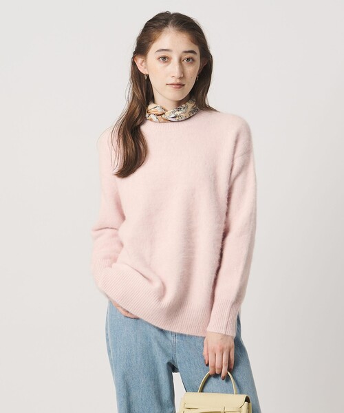 UNITED ARROWS（ユナイテッドアローズ）の「フォックスカシミヤ スパンコール クルーネック ニット（ニット/セーター・レディース・ライトピンク/その他2/ダークグレー・FREE）」の2枚目の写真
