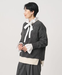 フォックスカシミヤ スパンコール クルーネック ニット