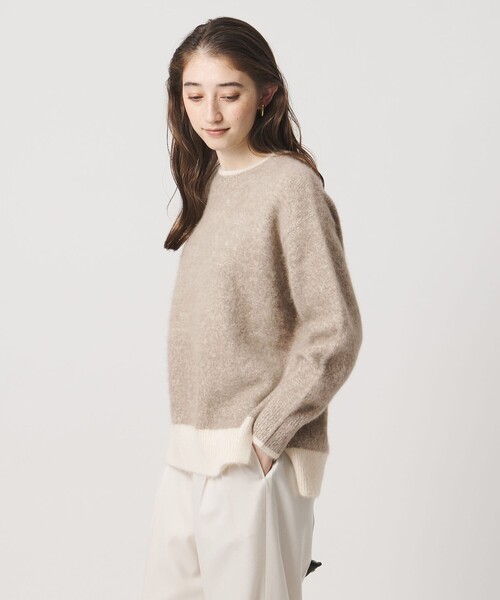 UNITED ARROWS（ユナイテッドアローズ）の「フォックスカシミヤ スパンコール クルーネック ニット（ニット/セーター・レディース・ライトピンク/その他2/ダークグレー・FREE）」の5枚目の写真