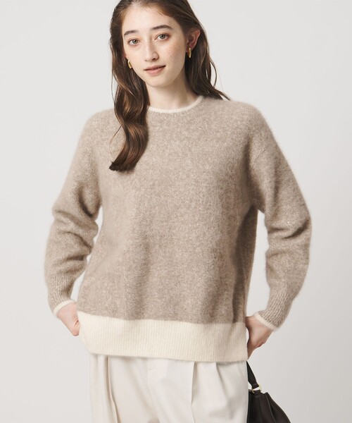 UNITED ARROWS（ユナイテッドアローズ）の「フォックスカシミヤ スパンコール クルーネック ニット（ニット/セーター・レディース・ライトピンク/その他2/ダークグレー・FREE）」の6枚目の写真