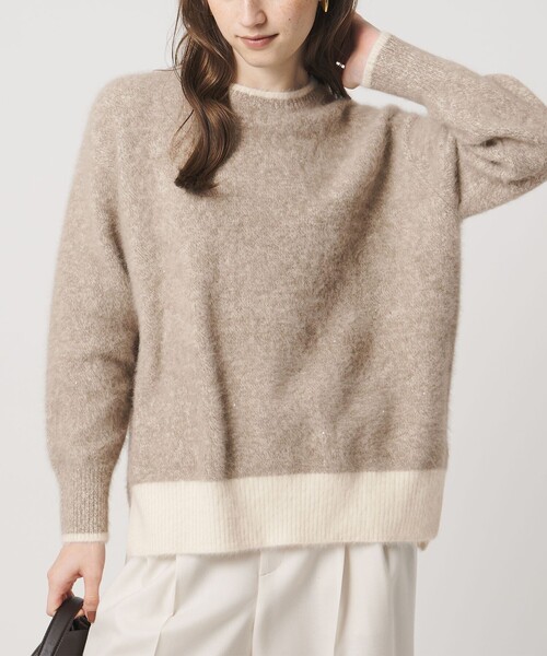 UNITED ARROWS（ユナイテッドアローズ）の「フォックスカシミヤ スパンコール クルーネック ニット（ニット/セーター・レディース・ライトピンク/その他2/ダークグレー・FREE）」の7枚目の写真