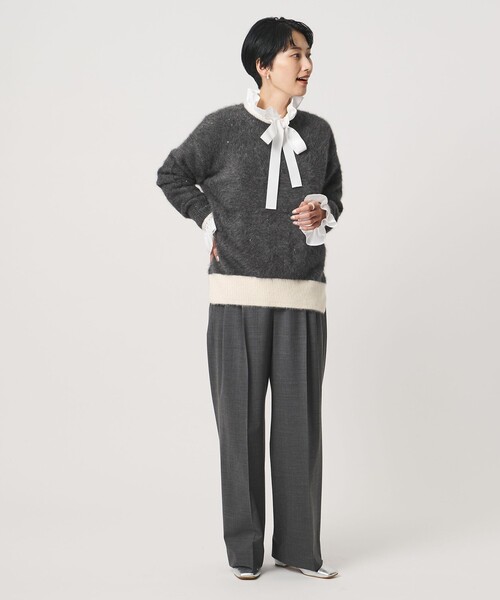 UNITED ARROWS（ユナイテッドアローズ）の「フォックスカシミヤ スパンコール クルーネック ニット（ニット/セーター・レディース・ライトピンク/その他2/ダークグレー・FREE）」の8枚目の写真