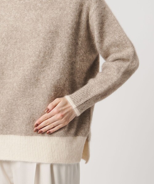 UNITED ARROWS（ユナイテッドアローズ）の「フォックスカシミヤ スパンコール クルーネック ニット（ニット/セーター・レディース・ライトピンク/その他2/ダークグレー・FREE）」の21枚目の写真