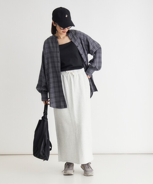 HONEYSUCKLE ROSE(ハニーサックルローズ)の「《体型カバー/ウエストゴム》アシッド加工スカート(スカート・レディース・グレー/グレー系その他/ライトベージュ・03/05/04)」の7枚目の写真