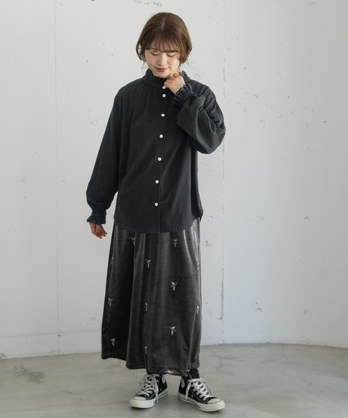 POU DOU DOU(プードゥドゥ)の「スタンドレースブラウスカットソー(Tシャツ/カットソー・レディース・ネイビー/ブラック/オフホワイト・3)」の22枚目の写真