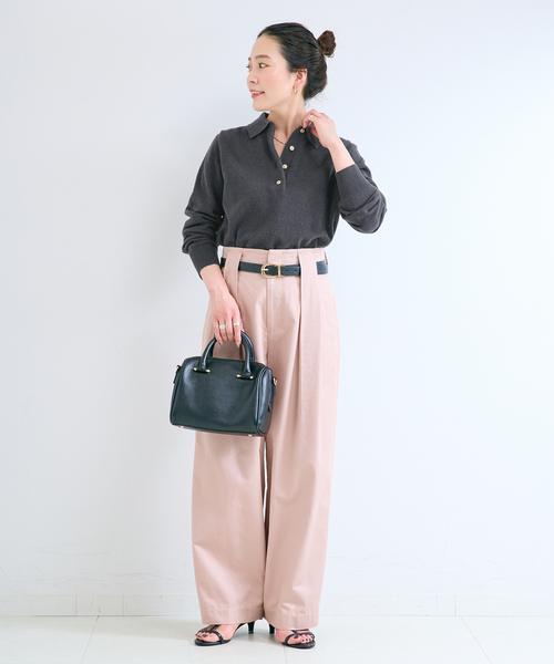 B.C STOCK(ベーセーストック)の「【WEB+一部店舗限定】ウールカシミヤ襟付きプルオーバー(ニット/セーター・レディース・ホワイト/チャコールグレー/オレンジ・FREE)」の21枚目の写真