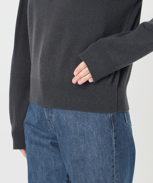 B.C STOCK(ベーセーストック)の「【WEB+一部店舗限定】ウールカシミヤ襟付きプルオーバー(ニット/セーター・レディース・ホワイト/チャコールグレー/オレンジ・FREE)」の12枚目の写真