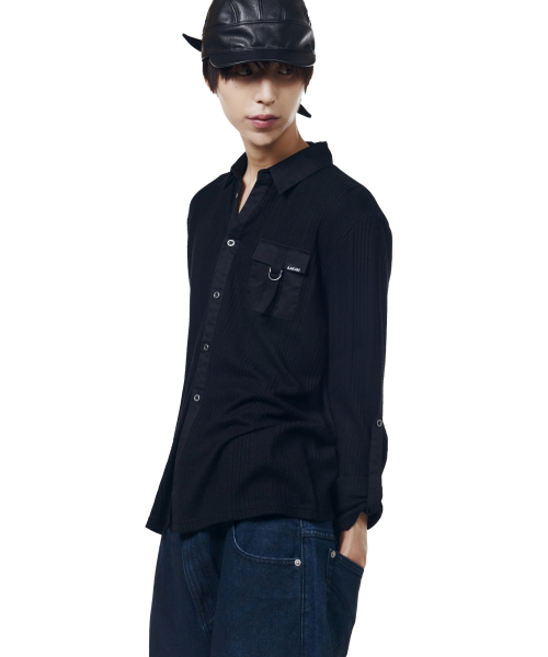 AAKAM（アーカム）の「Roll-Up Pocket Long Shirts (Black)（シャツ/ブラウス・レディース・その他・1/2）」の9枚目の写真