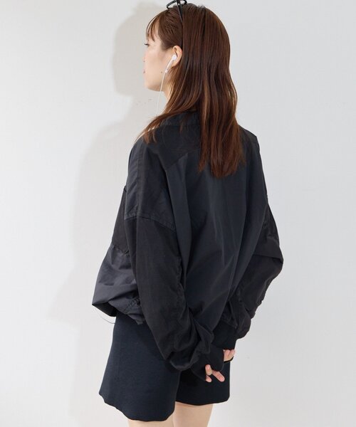 etsinta(エシンタ)の「【etsinta】リメイクZIPオーバーシャツジャケット(ミリタリージャケット・レディース・カーキ/ブラック・ONE SIZE)」の5枚目の写真
