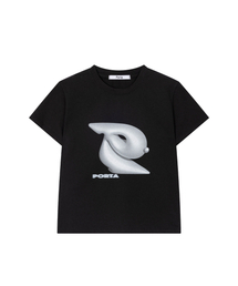 PORTY FITTED HALF TOP, BLACK