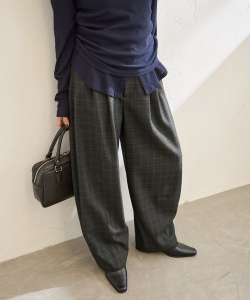 JOURNAL STANDARD(ジャーナルスタンダード)の「ウールライクストレッチスコクーンパンツ(その他パンツ・レディース・ウッド/チャコールグレー/ブラック・36/38)」の3枚目の写真