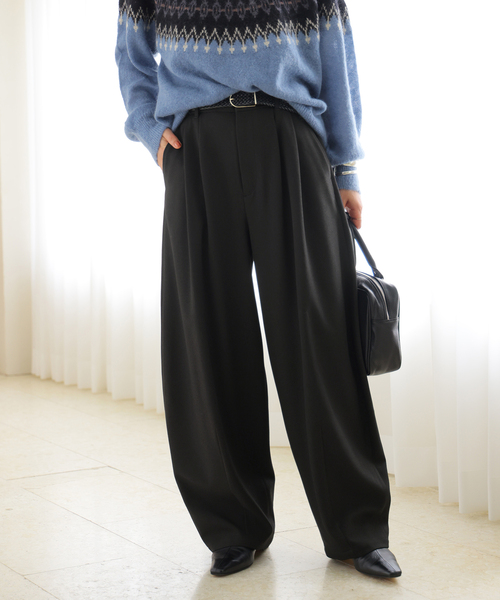 JOURNAL STANDARD(ジャーナルスタンダード)の「ウールライクストレッチスコクーンパンツ(その他パンツ・レディース・ウッド/チャコールグレー/ブラック・36/38)」の1枚目の写真