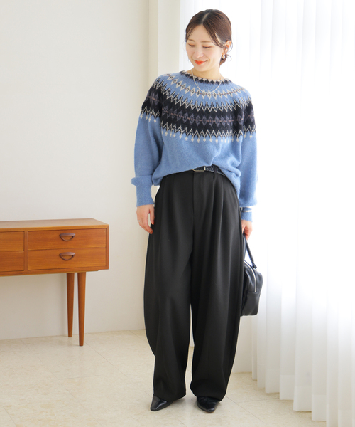 JOURNAL STANDARD(ジャーナルスタンダード)の「ウールライクストレッチスコクーンパンツ(その他パンツ・レディース・ウッド/チャコールグレー/ブラック・36/38)」の4枚目の写真