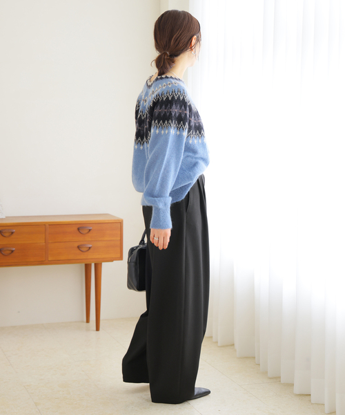 JOURNAL STANDARD(ジャーナルスタンダード)の「ウールライクストレッチスコクーンパンツ(その他パンツ・レディース・ウッド/チャコールグレー/ブラック・36/38)」の8枚目の写真