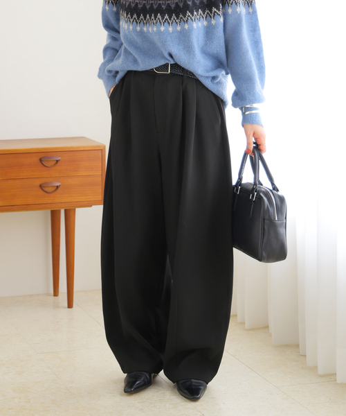 JOURNAL STANDARD(ジャーナルスタンダード)の「ウールライクストレッチスコクーンパンツ(その他パンツ・レディース・ウッド/チャコールグレー/ブラック・36/38)」の12枚目の写真
