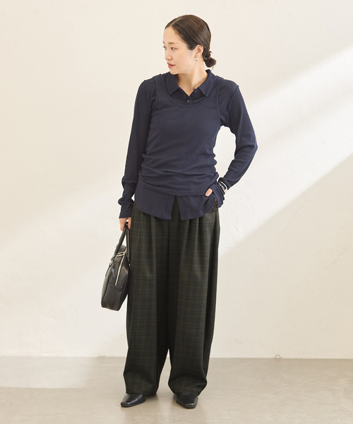 JOURNAL STANDARD(ジャーナルスタンダード)の「ウールライクストレッチスコクーンパンツ(その他パンツ・レディース・ウッド/チャコールグレー/ブラック・36/38)」の22枚目の写真