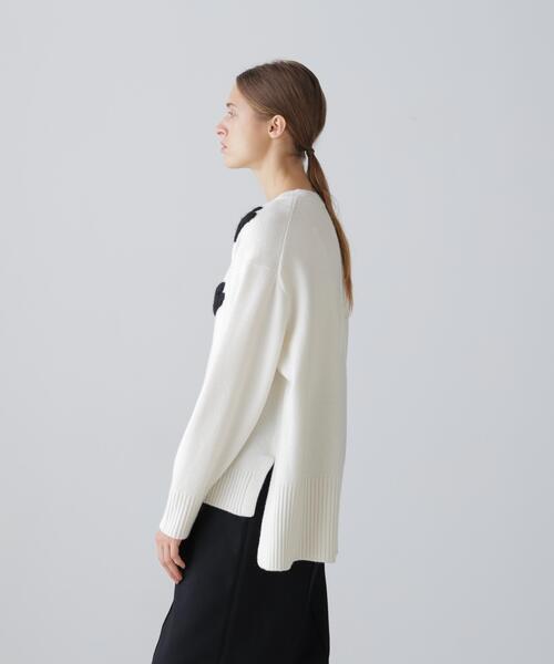 ADORE(アドーア)の「ハートエンブロイダリーニット(ニット/セーター・レディース・ネイビー/ホワイト系その他・38)」の4枚目の写真