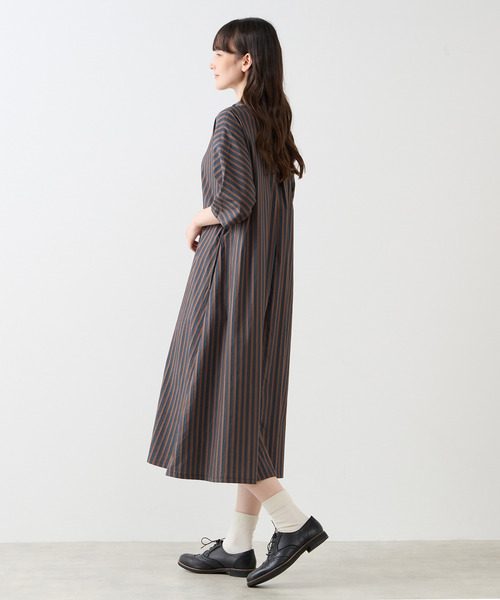 LOGEMENT DE CLAIRE（ロジュモンドクレール）の「【LOURMARIN】ウイングカラーシャツワンピース（ワンピース・レディース・ブラウン/ネイビー/スミクロ・FREE）」の6枚目の写真