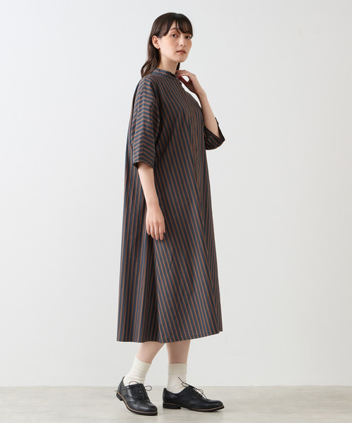 LOGEMENT DE CLAIRE（ロジュモンドクレール）の「【LOURMARIN】ウイングカラーシャツワンピース（ワンピース・レディース・ブラウン/ネイビー/スミクロ・FREE）」の9枚目の写真