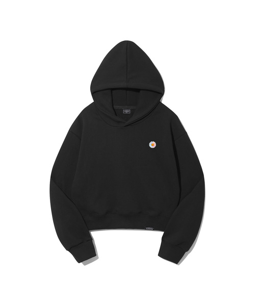 PEID(ペイド)の「PDスモールデイジークロップフードパーカー2カラー(パーカー・レディース・ブラック/グレー・1/2)」の1枚目の写真
