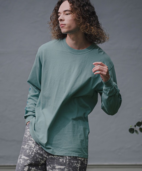 CAMBIO(カンビオ)の「mlt5847-ピグメント染めプリントロンT - LIZARD(2602139MCB)(Tシャツ/カットソー・メンズ・グリーン/ホワイト/ブラック・XL/L/M/S)」の9枚目の写真