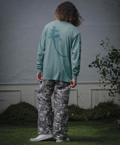 CAMBIO(カンビオ)の「mlt5847-ピグメント染めプリントロンT - LIZARD(2602139MCB)(Tシャツ/カットソー・メンズ・グリーン/ホワイト/ブラック・XL/L/M/S)」の11枚目の写真