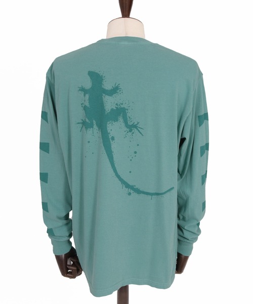 CAMBIO(カンビオ)の「mlt5847-ピグメント染めプリントロンT - LIZARD(2602139MCB)(Tシャツ/カットソー・メンズ・グリーン/ホワイト/ブラック・XL/L/M/S)」の16枚目の写真