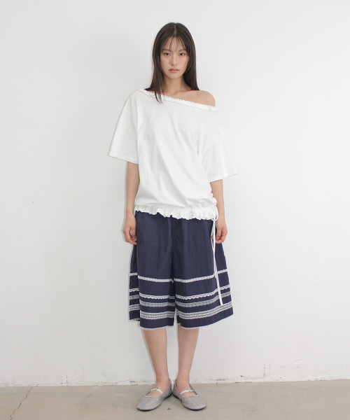 RONRON（ロンロン）の「LACE TRIM NYLON BERMUDA PANTS NAVY（その他パンツ・レディース・その他・FREE）」の3枚目の写真