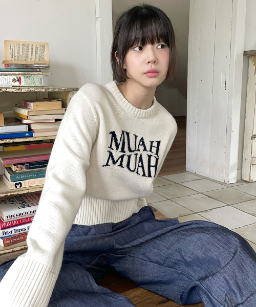 muahmuah（ムーアムーア）の「ジャカード ウール クロップドニット [アイボリー]（ニット/セーター・レディース・その他・FREE）」の11枚目の写真