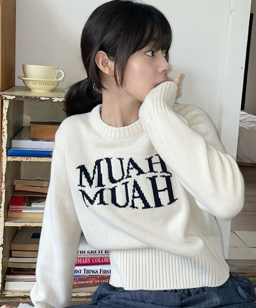 muahmuah（ムーアムーア）の「ジャカード ウール クロップドニット [アイボリー]（ニット/セーター・レディース・その他・FREE）」の12枚目の写真