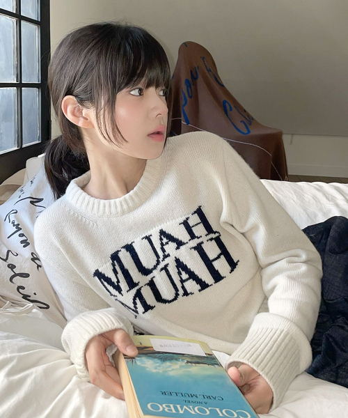 muahmuah（ムーアムーア）の「ジャカード ウール クロップドニット [アイボリー]（ニット/セーター・レディース・その他・FREE）」の13枚目の写真
