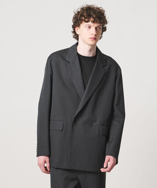 LOEFF(ロエフ)の「<LOEFF>ウールギャバジン ボックス ジャケット MENS(テーラードジャケット・メンズ・ダークグレー/モカ・1/2/0)」の2枚目の写真