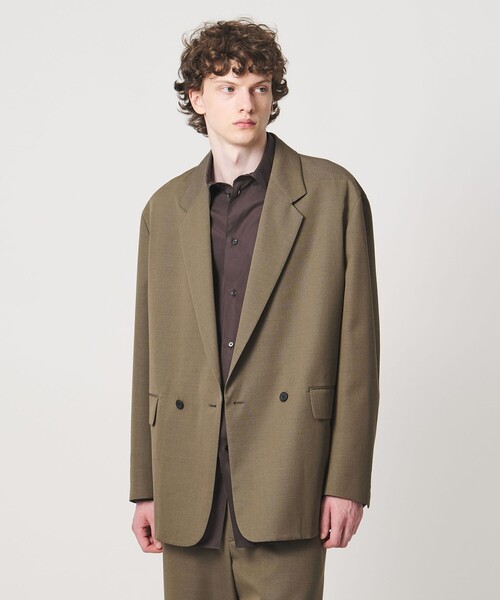 LOEFF(ロエフ)の「<LOEFF>ウールギャバジン ボックス ジャケット MENS(テーラードジャケット・メンズ・ダークグレー/モカ・1/2/0)」の1枚目の写真