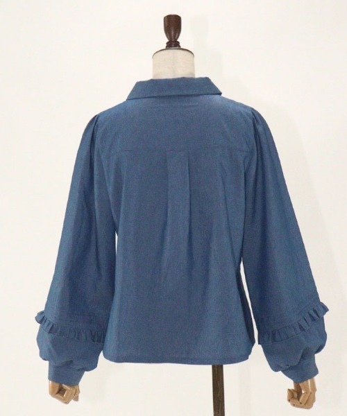 axes femme POETIQUE（アクシーズファムポエティック）の「スウィートアップルパイＢＬ（シャツ/ブラウス・レディース・ブルー/ホワイト・MEDIUM）」の22枚目の写真