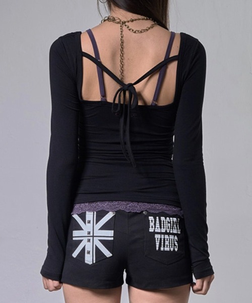 FANCY CLUB(ファンシークラブ)の「【FANCY CLUB】LACE LAYERED LONG SLEEVE / 【ファンシークラブ】レースレイヤード長袖Tシャツ(Tシャツ/カットソー・レディース・ブラック/アイボリー・ONE SIZE)」の11枚目の写真