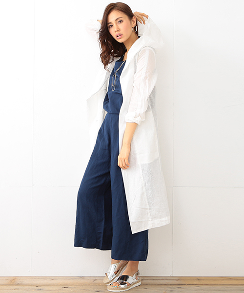 B:MING by BEAMS（ビーミングバイビームス）の「【VERY5月号掲載】ビーミング by ビームス / リネンシャツガウン（その他アウター・レディース・ホワイト/ネイビー/キャメル・ONE SIZE）」の4枚目の写真