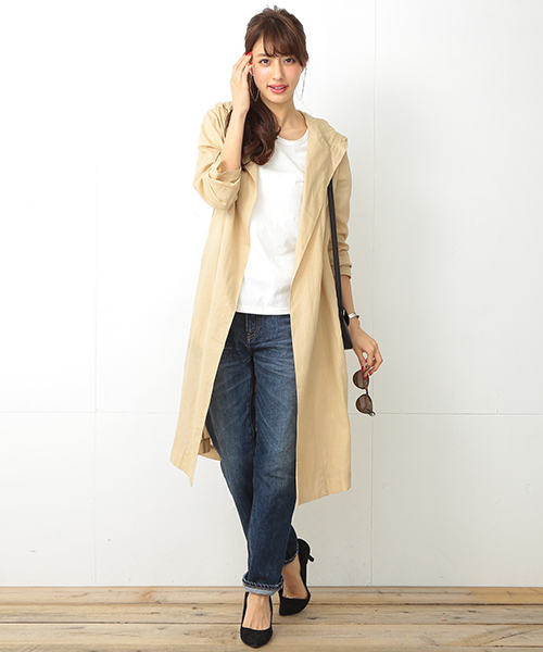 B:MING by BEAMS（ビーミングバイビームス）の「【VERY5月号掲載】ビーミング by ビームス / リネンシャツガウン（その他アウター・レディース・ホワイト/ネイビー/キャメル・ONE SIZE）」の7枚目の写真